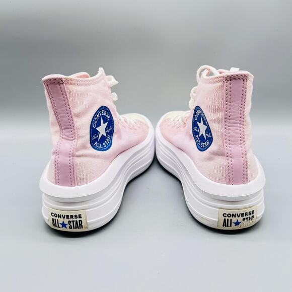 Converse Shoes Womens 6.5 Pink Canvas Chuck Taylor All Star Platform Hi Sneakers - Picture 7 of 11